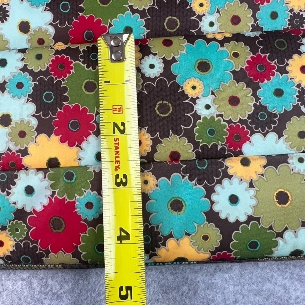 Thirty-One Thermal Lunch Picnic Tote Argyle Floral Trim Zipper Bag 14x7x4.5 - Picture 6 of 8